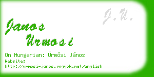 janos urmosi business card